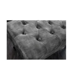 Podnóżek BRIGIDA Chesterfield 80 cm szary