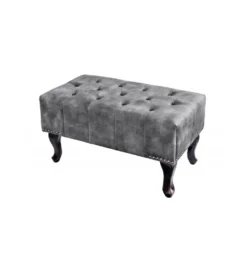 Podnóżek BRIGIDA Chesterfield 80 cm szary