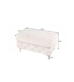 Podnóżek SOFIJA Modern Barock 92 cm beżowy