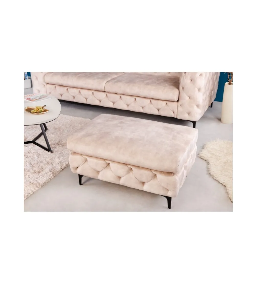 Podnóżek SOFIJA Modern Barock 92 cm beżowy