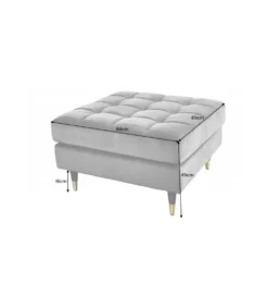 Pufa CANIS Velvet 80 cm szara