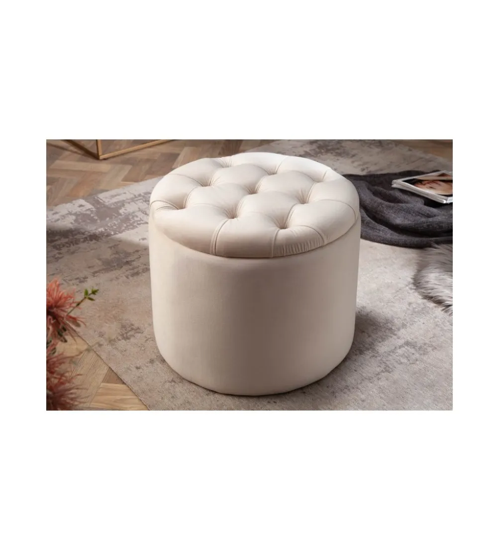 Pufa FABIO II 50 Cm Aksamit beżowa