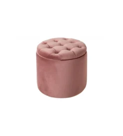 Pufa FABIO II 50 Cm aksamit pudrowy róż