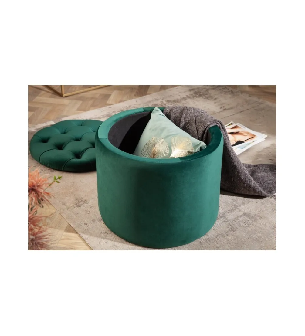 Pufa FABIO II 50 Cm Aksamit szmaragdowa zieleń