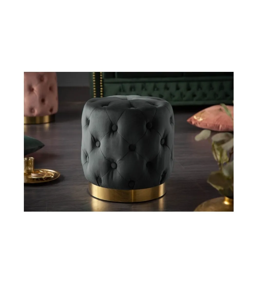Pufa Modern Barock Chester czarna