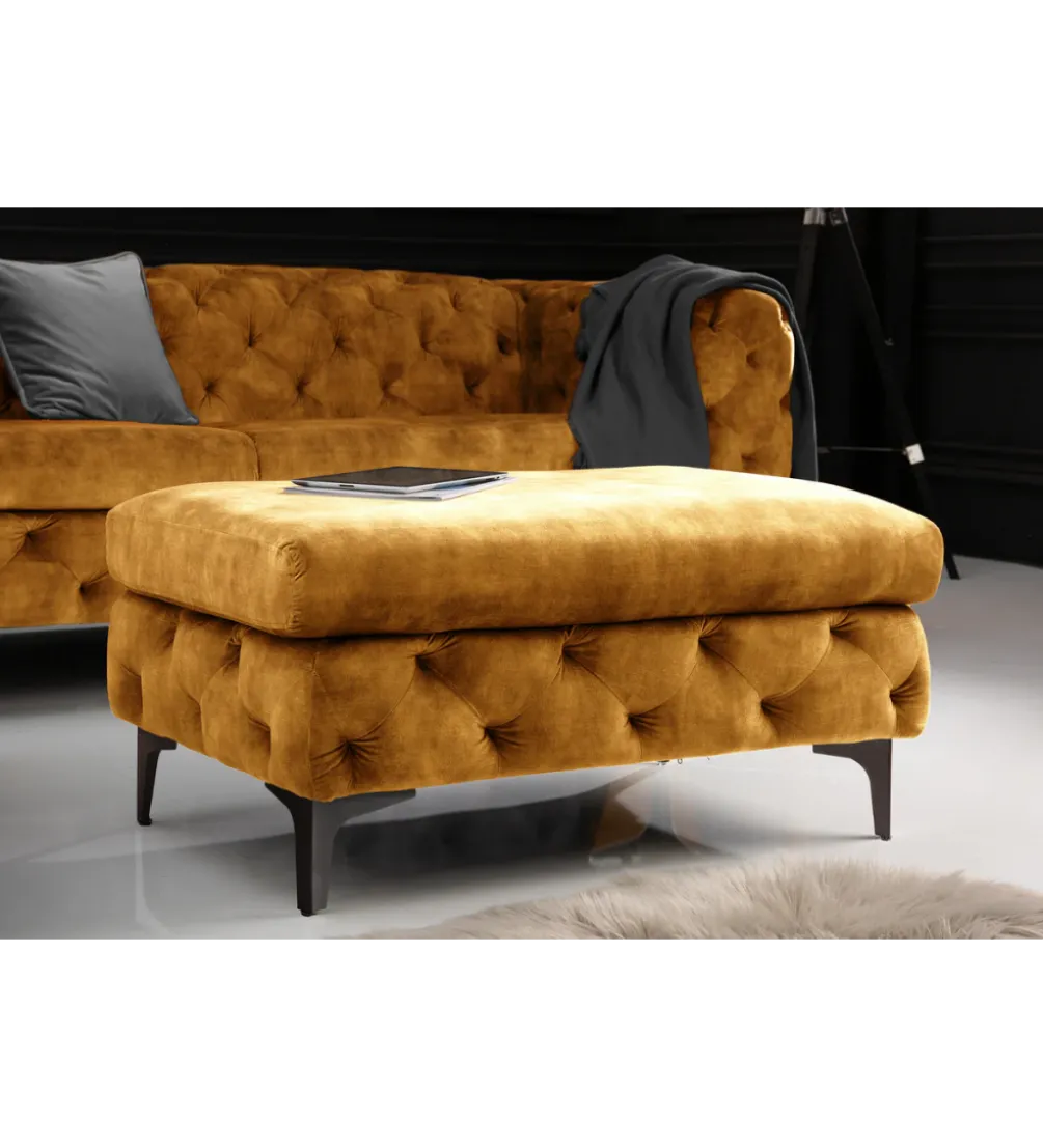Pufa MODERN BAROCK 90 cm antyczny brąz
