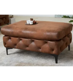 Pufa MODERN BAROCK 90 cm antyczny brąz