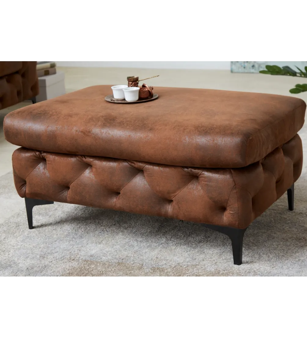 Pufa MODERN BAROCK 90 cm antyczny brąz
