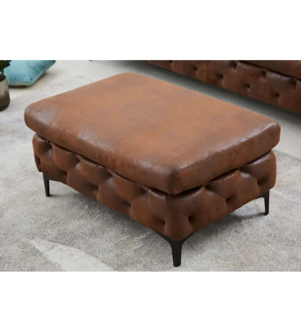 Pufa MODERN BAROCK 90 cm antyczny brąz