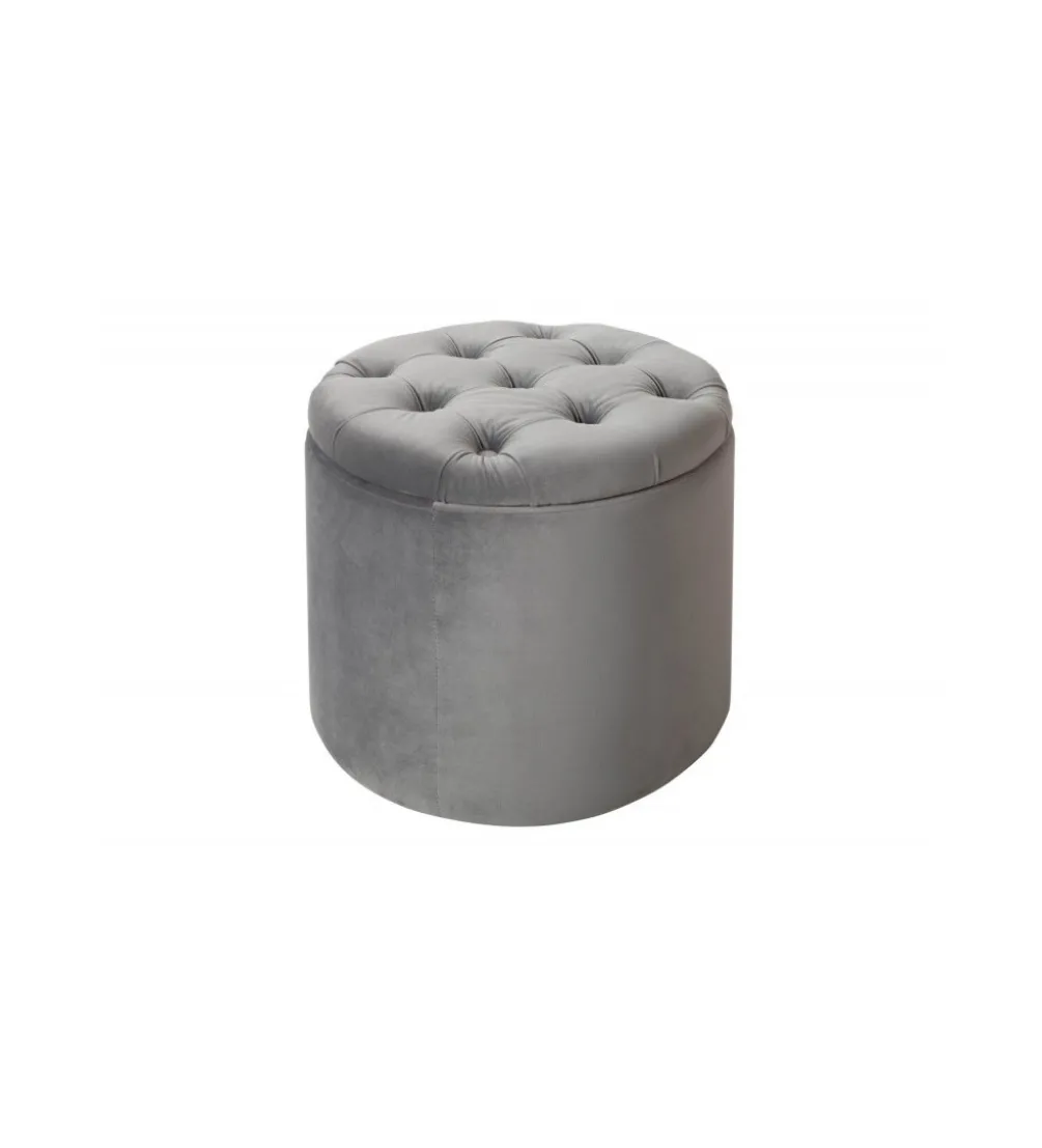 Pufa Modern Barock 50 Cm srebrnoszara
