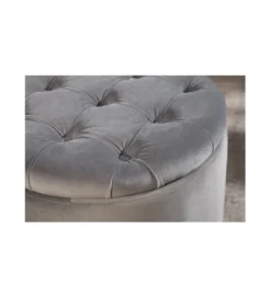 Pufa Modern Barock 50 Cm srebrnoszara
