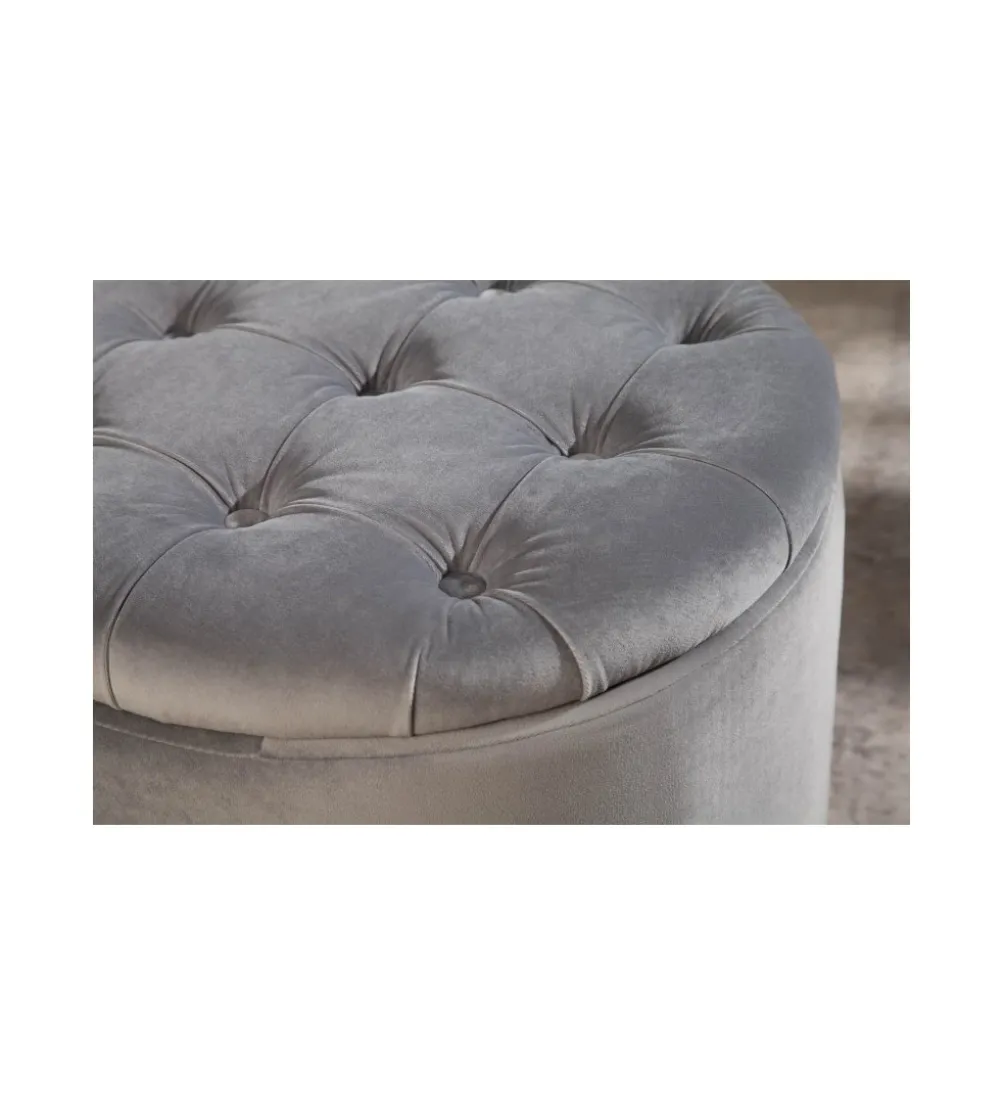 Pufa Modern Barock 50 Cm srebrnoszara