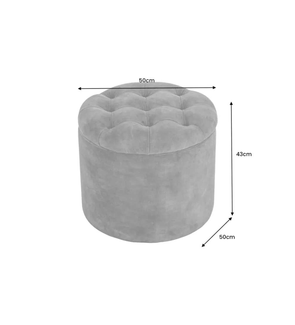 Pufa MODERN BAROCK STORAGE 50 cm welur szary