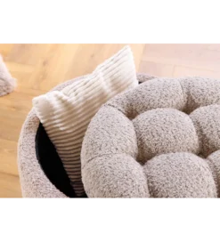 Pufa MODERN BAROCK STORAGE 50 cm bouclé kolor szampański
