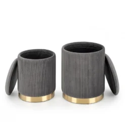 Pufa MONTY set 2 ciemnoszara
