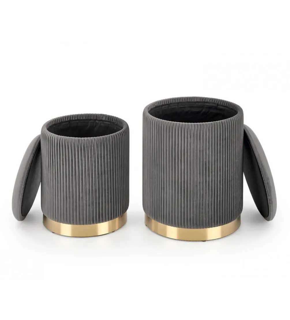 Pufa MONTY set 2 ciemnoszara