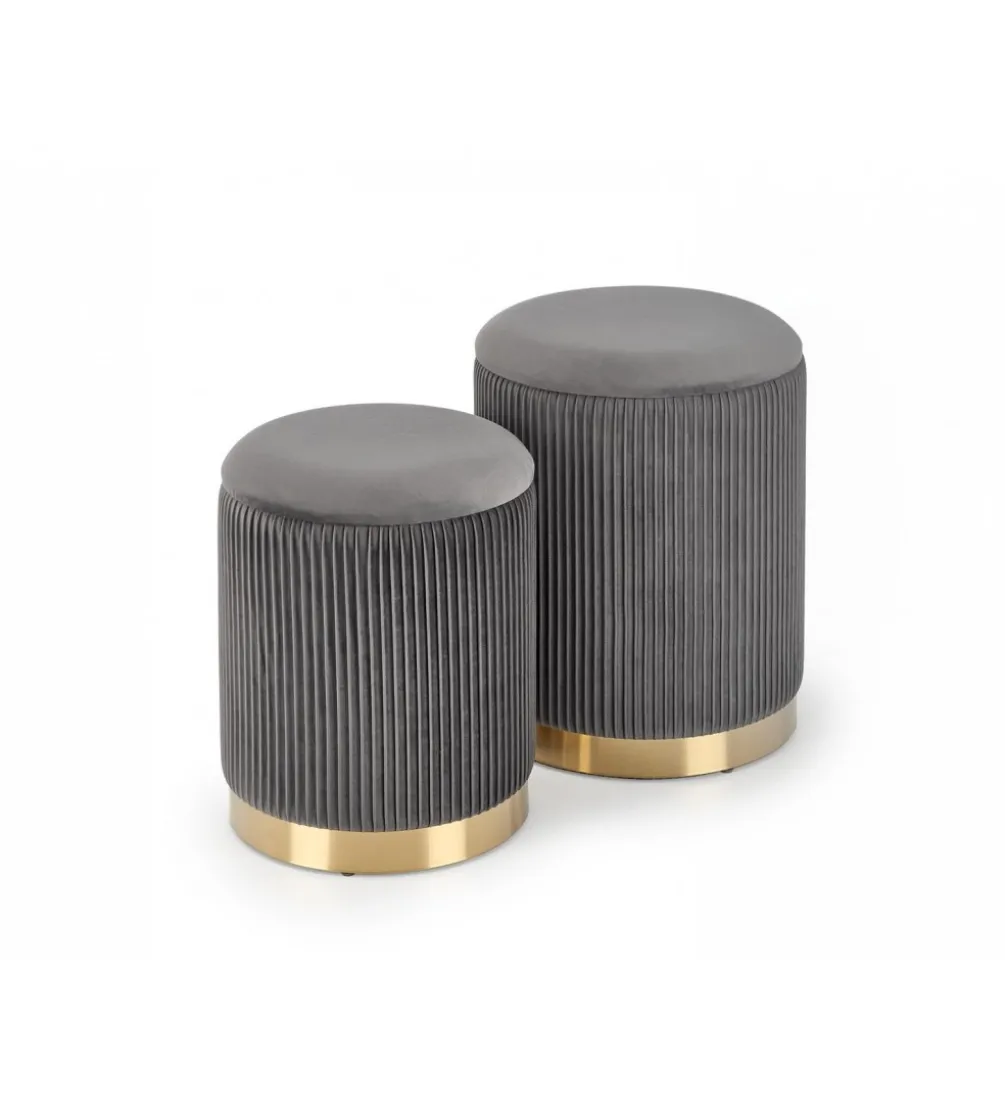 Pufa MONTY set 2 ciemnoszara