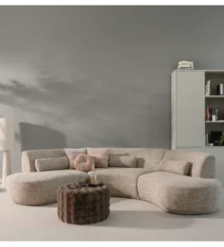 Pufa OLVEN 60 cm puchata brązowa