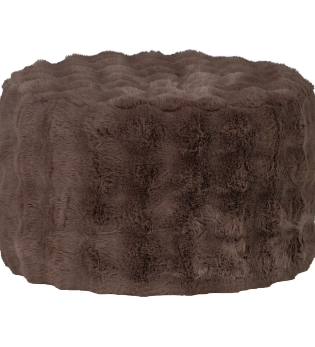Pufa OLVEN 60 cm puchata brązowa