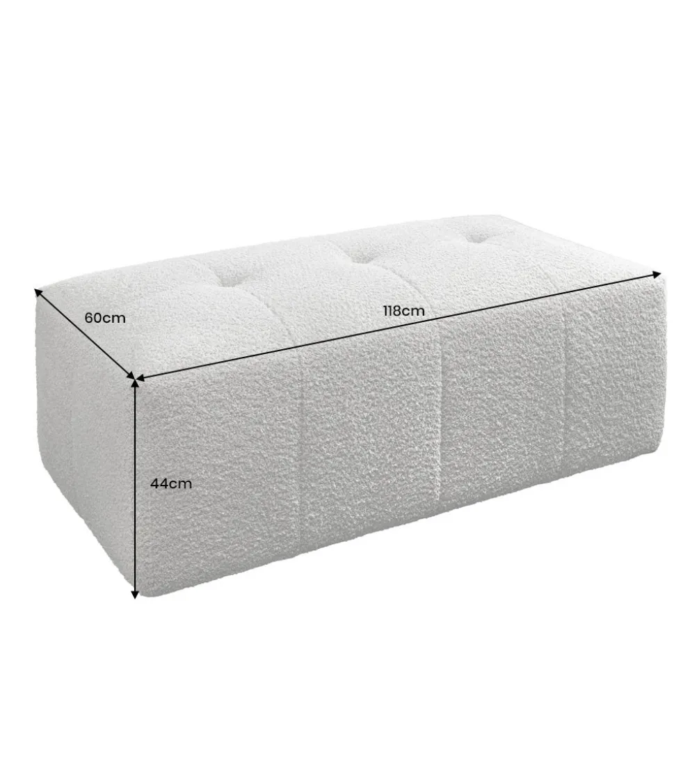 Pufa ROYAL 120 cm bouclé szara