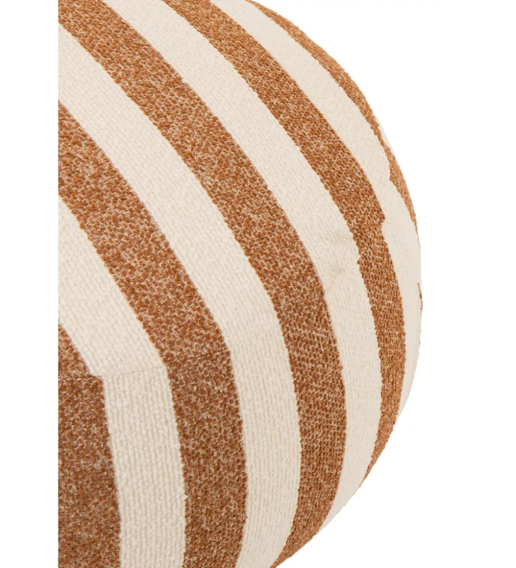 Pufa STRIPED 61 cm białokarmelowy