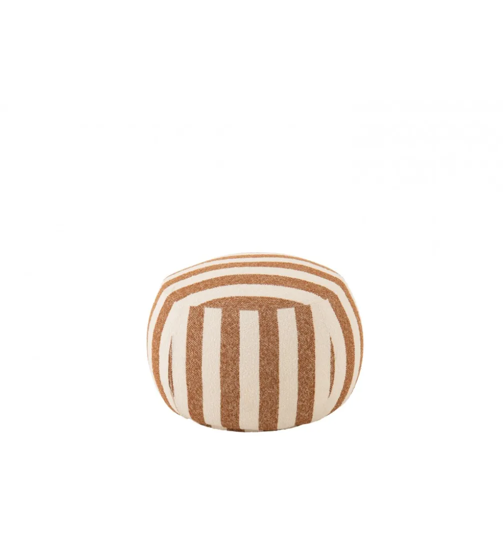 Pufa STRIPED 61 cm białokarmelowy