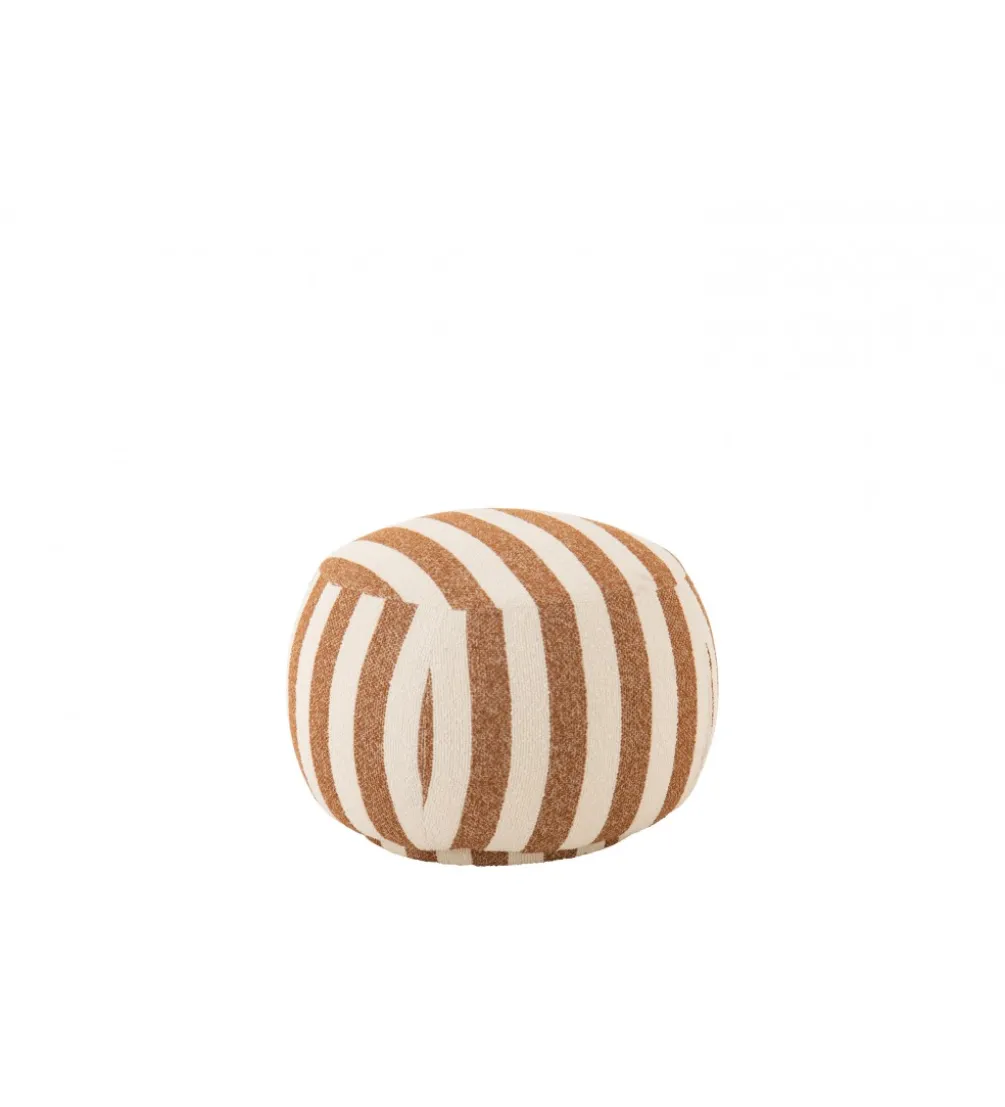 Pufa STRIPED 61 cm białokarmelowy