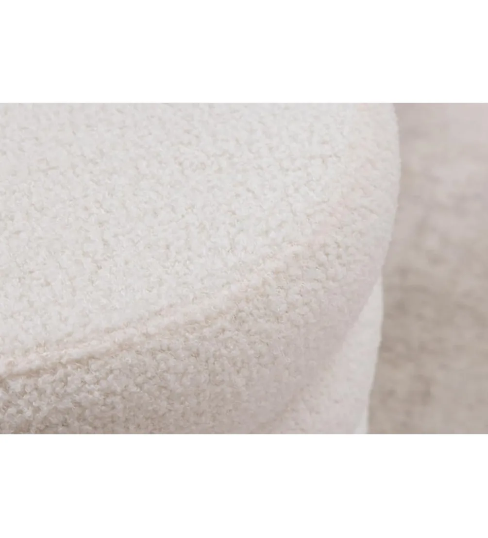 Pufa VOGUE 40 cm z schowkiem boucle biała