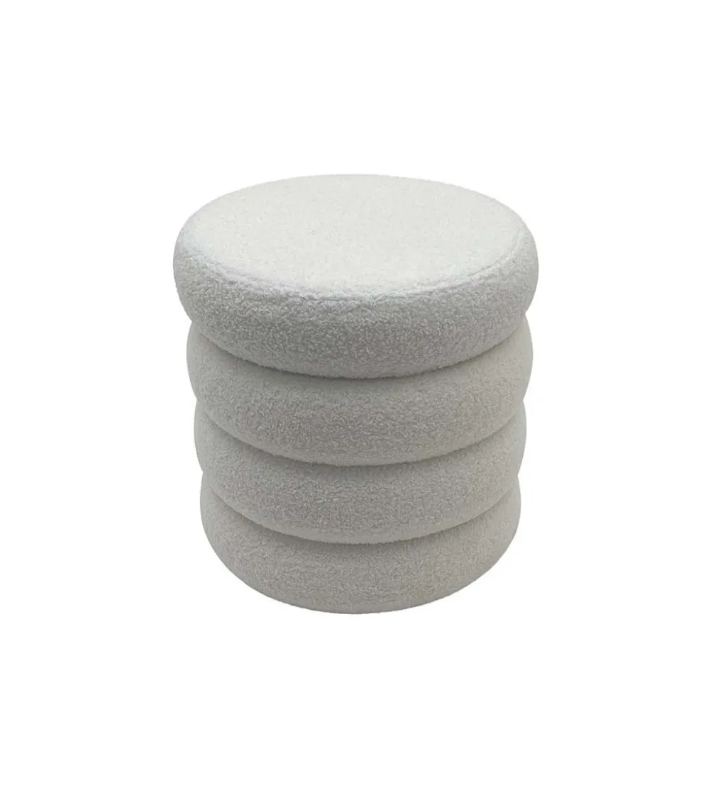 Pufa VOGUE 40 cm z schowkiem boucle biała