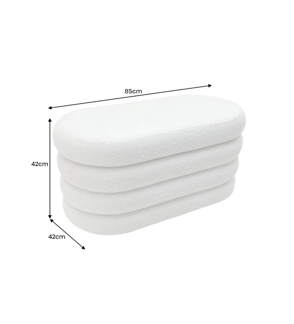 Pufa VOGUE 85 cm z schowkiem boucle białe