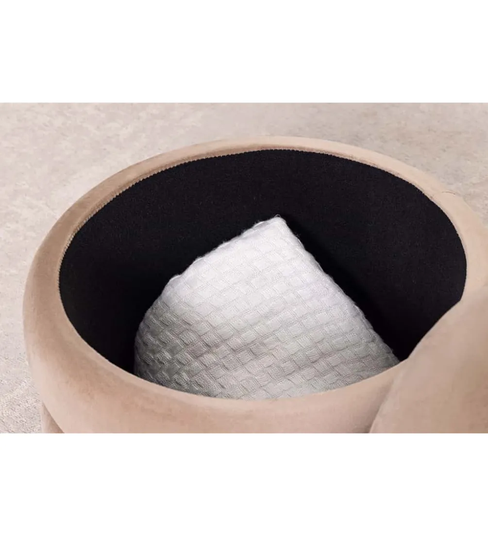 Pufa VOGUE 40 cm z schowkiem welwet champagne greige