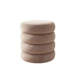 Pufa VOGUE 40 cm z schowkiem welwet champagne greige