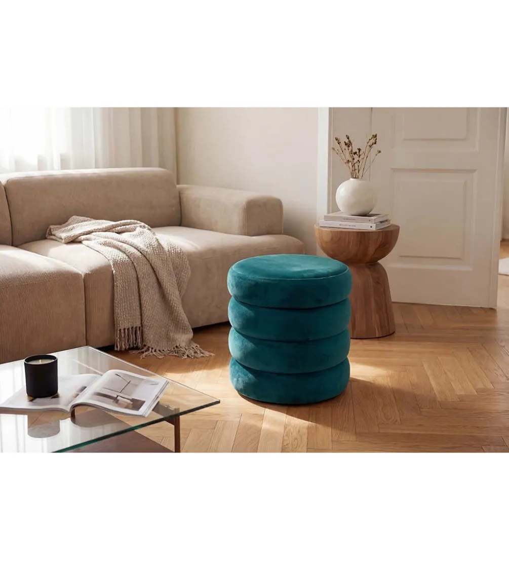 Pufa VOGUE 40 cm z schowkiem welwet zielony