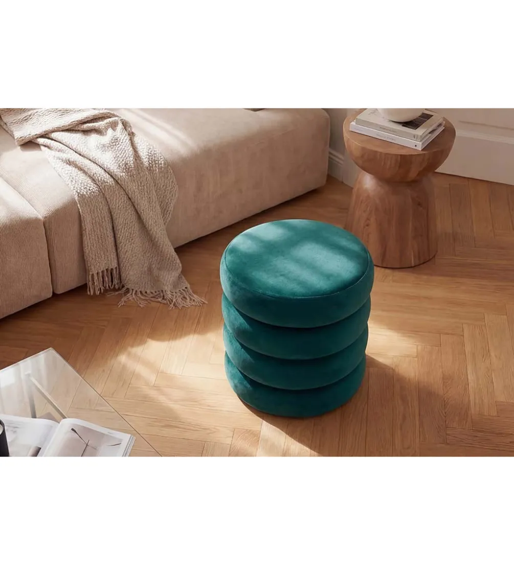 Pufa VOGUE 40 cm z schowkiem welwet zielony