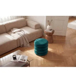 Pufa VOGUE 40 cm z schowkiem welwet zielony