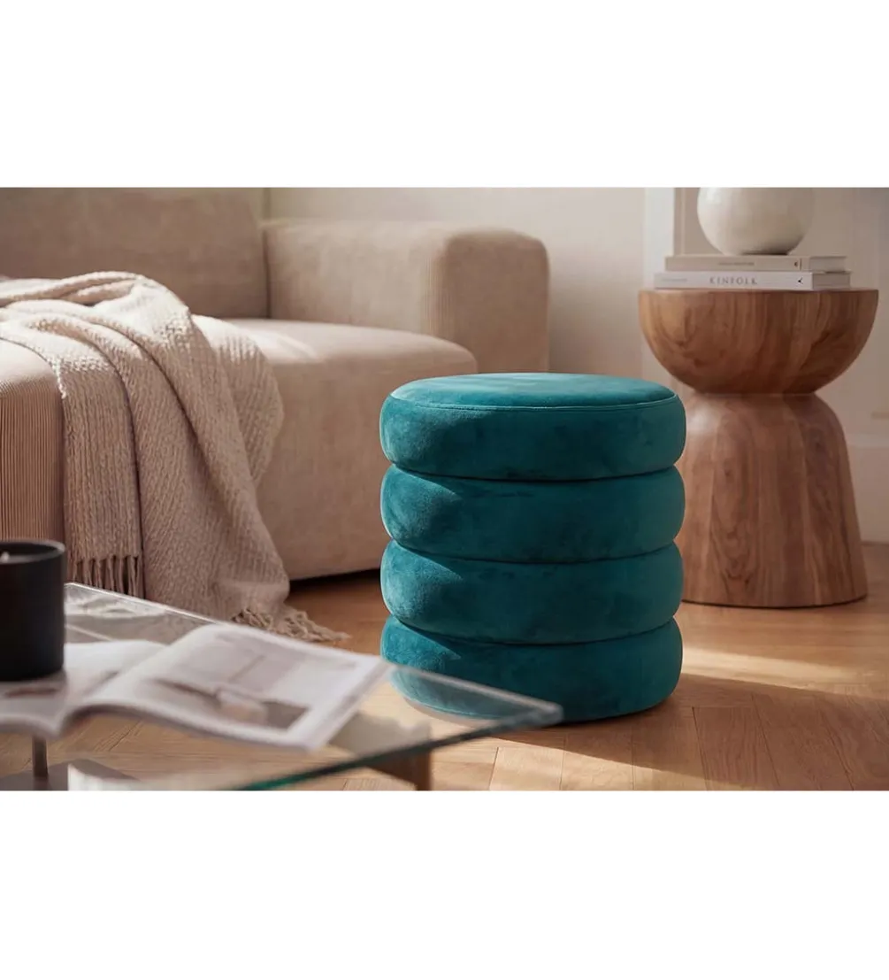 Pufa VOGUE 40 cm z schowkiem welwet zielony
