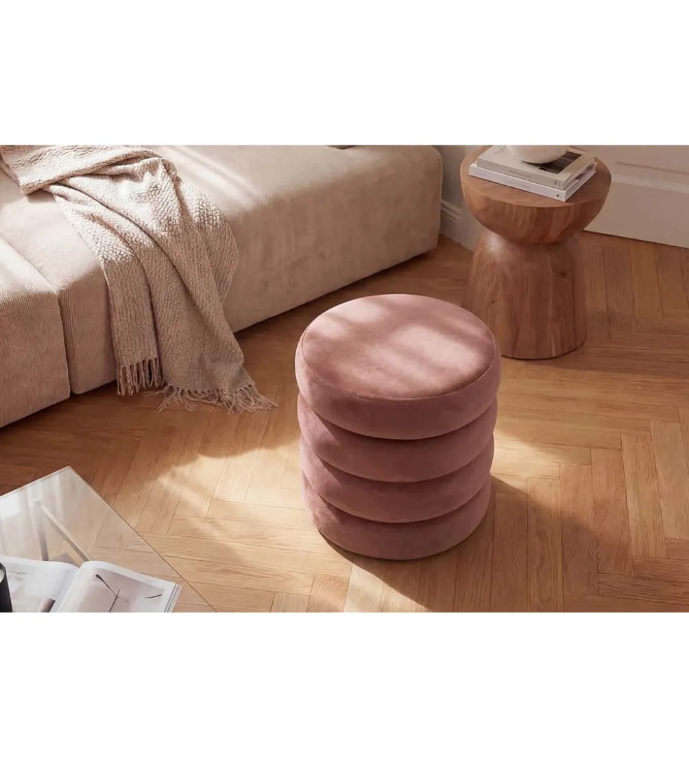 Pufa VOGUE 40 cm z schowkiem welwet różowa