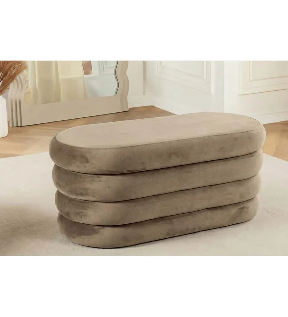 Pufa VOGUE 85 cm z schowkiem welwet champagne