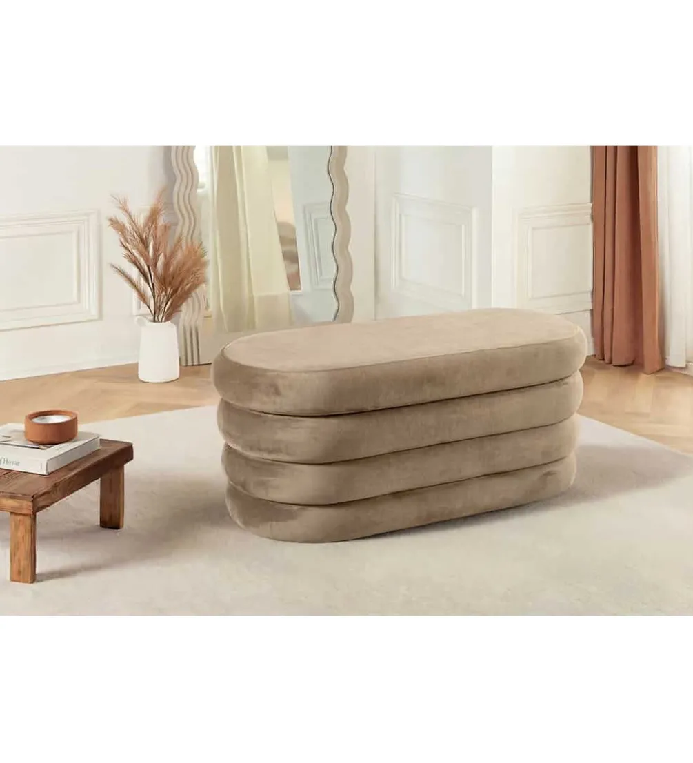 Pufa VOGUE 85 cm z schowkiem welwet champagne