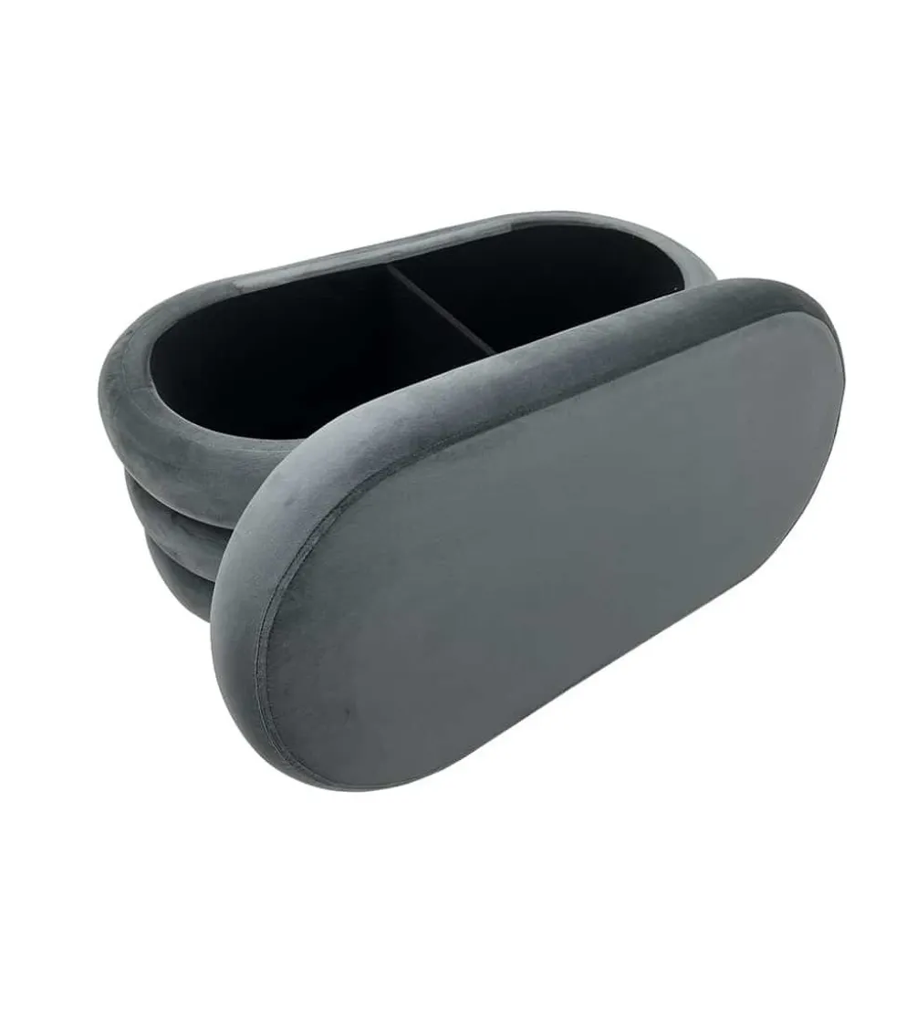 Pufa VOGUE 85 cm z schowkiem welwet szara