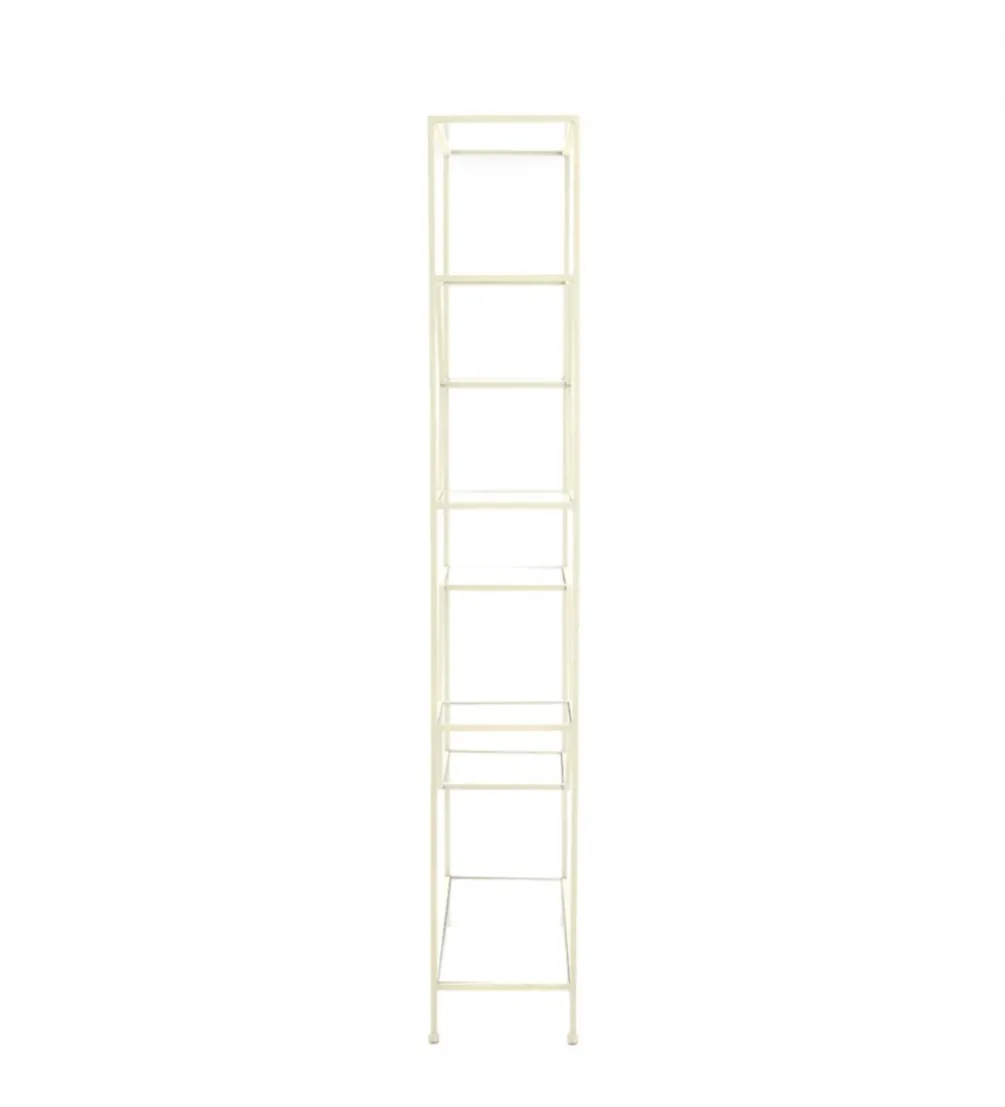 Regał AINO 214 cm szklany kremowy