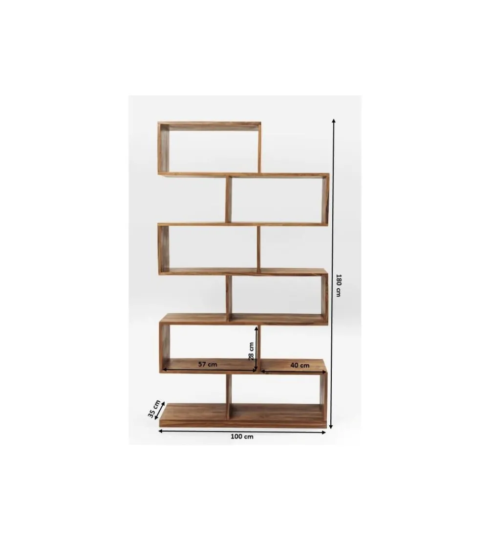 Regał AUTHENTICO ZICK ZACK 100 x 180 cm naturalny drewno mango