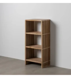 Regał BELLAMONTE 116 cm naturalny drewno teak