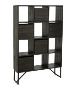 Regał HERTAB 158 cm drewno teak czarny