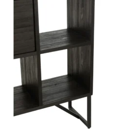 Regał HERTAB 158 cm drewno teak czarny