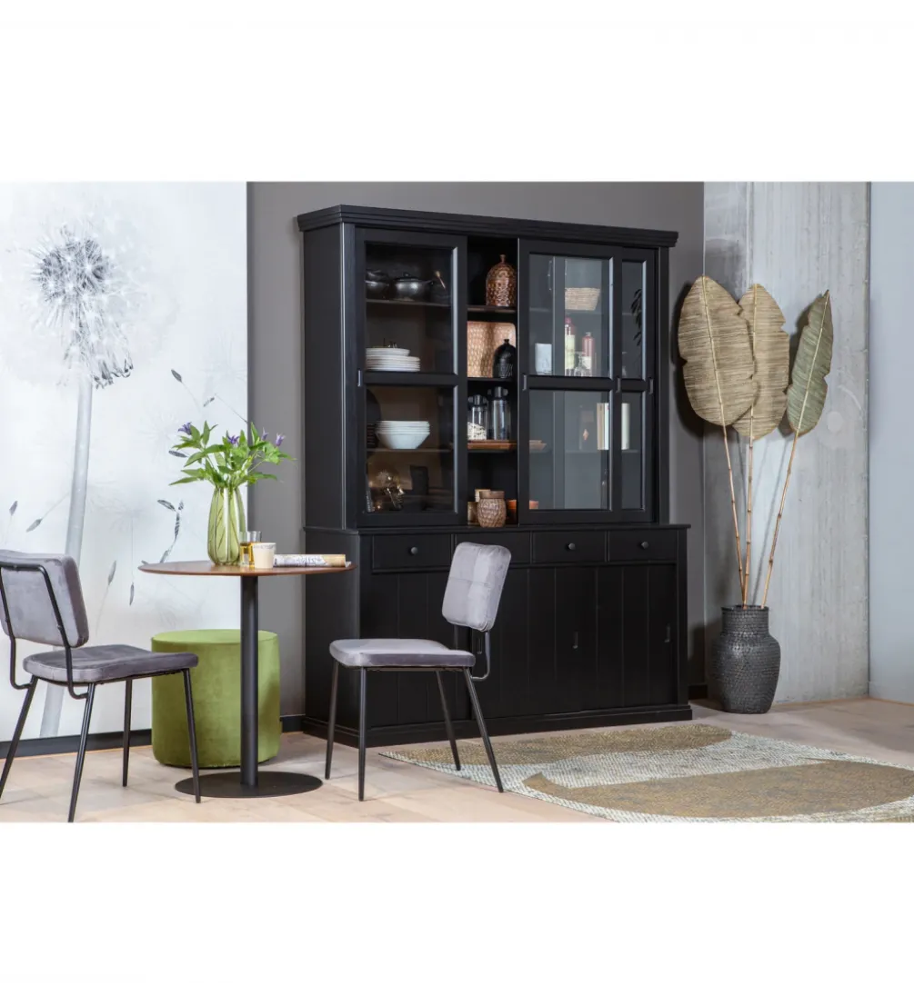 Regał LAGOS 214 cm drewno sosny czarny