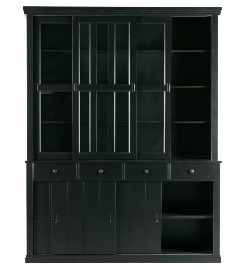 Regał LAGOS 214 cm drewno sosny czarny