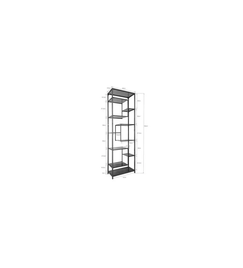 Regał Loft 195 cm czarny