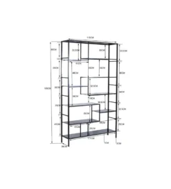Regał metalowy Loft  195 cm x 115 cm czarny