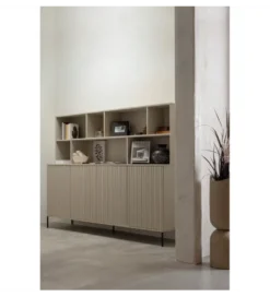 Regał NEW GRAVURE 200 cm drewno sosny dust